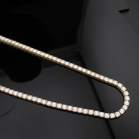 Real 10K Gold Diamond Tennis Chain 2.5 CTW