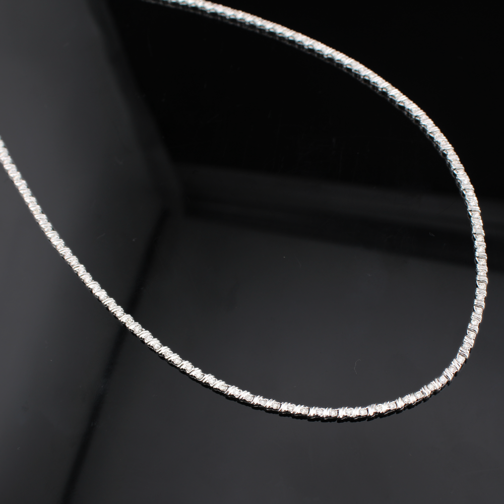 Real 10K Gold Diamond Tennis Chain