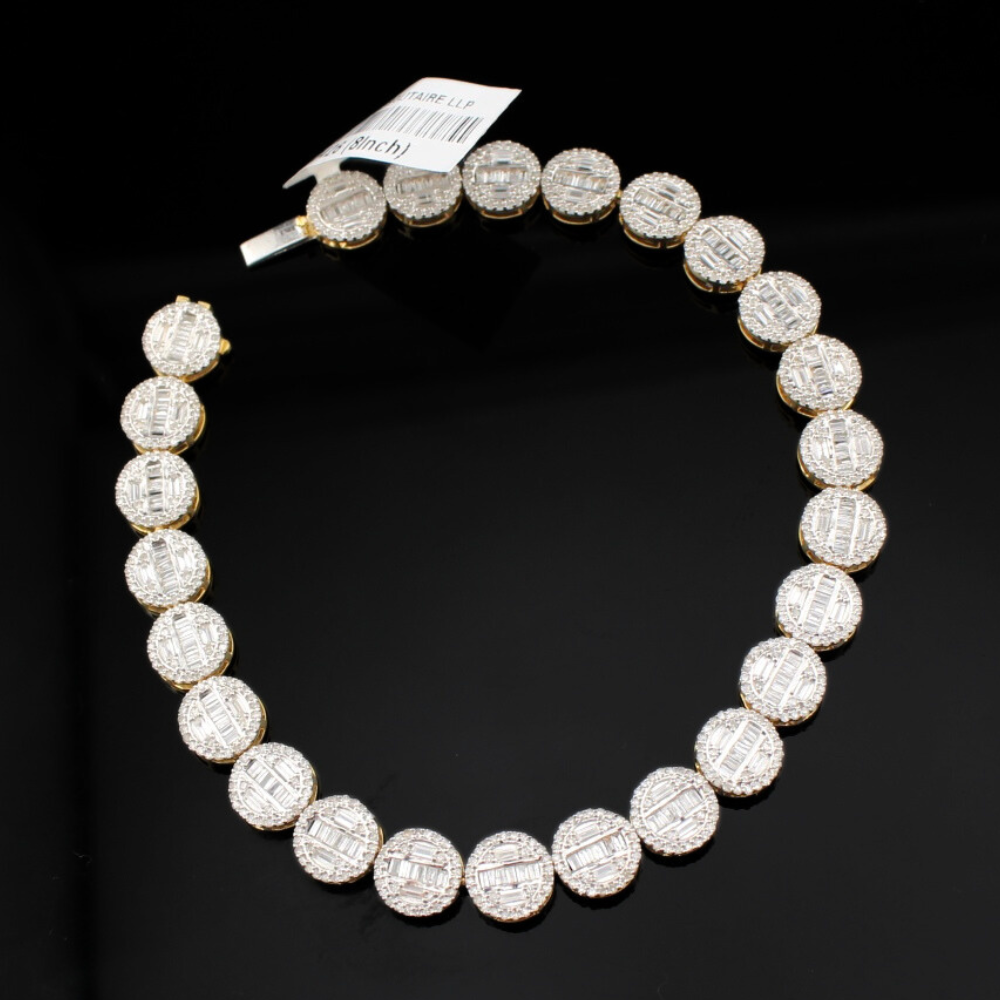 Real 10K Gold Round Diamond Bracelet
