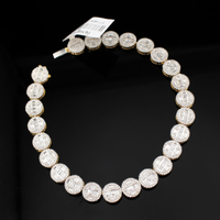 Real 10K Gold Round Diamond Bracelet