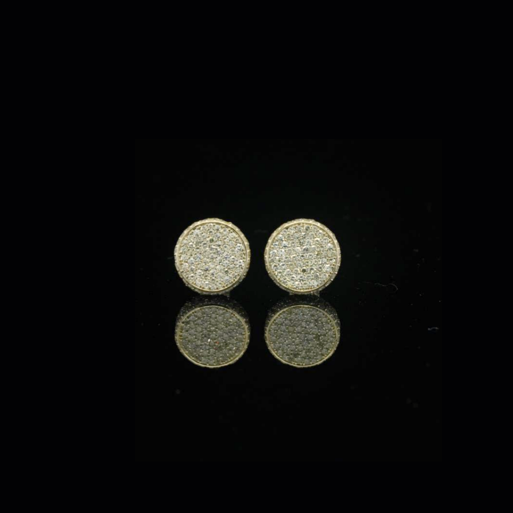 Pendientes de oro amarillo de 10K con diamantes auténticos