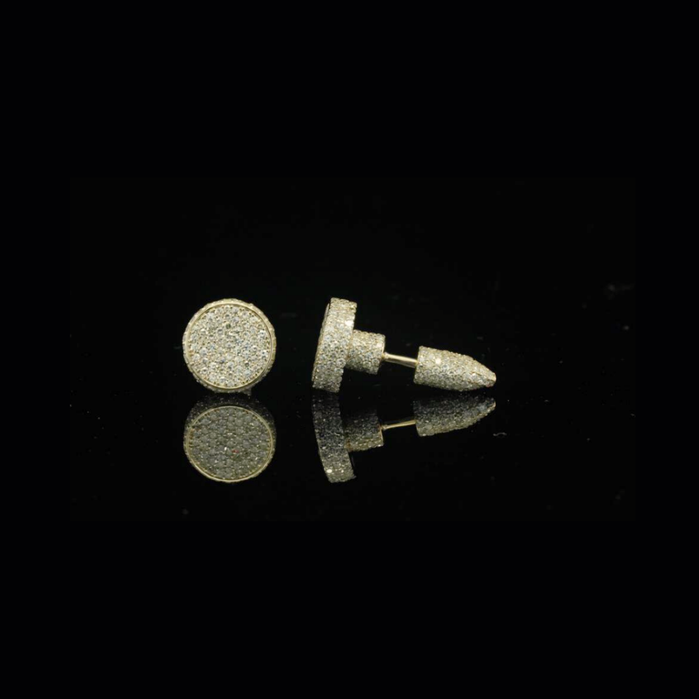 Pendientes de oro amarillo de 10K con diamantes auténticos