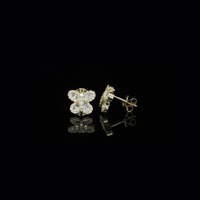 Pendientes de Mariposa de Oro de 10K con Diamantes Genuinos