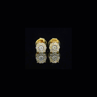 Pendientes de oro de 10K con diamantes auténticos
