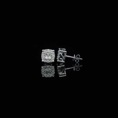 10K White Gold Diamond Earrings