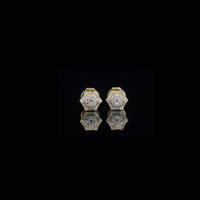 Real 10K Yellow Gold And Diamond Earrings