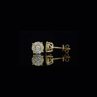 Pendientes de Oro de 10K con Diamantes Reales