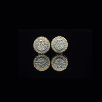 Real 10K Two Tone Gold And Diamond Earrings