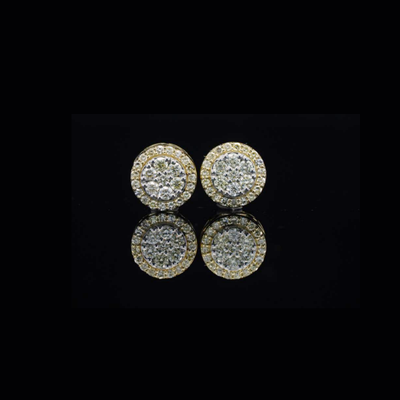 10K Two Tone Gold and Diamond Earrings