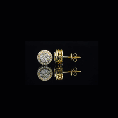 10K Two Tone Gold and Diamond Earrings