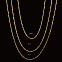 Real 10K Gold 2mm Cuban Chains