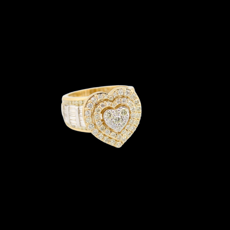 Anillo de oro de 10K auténtico con diamante para mujer, 1.8 CTW