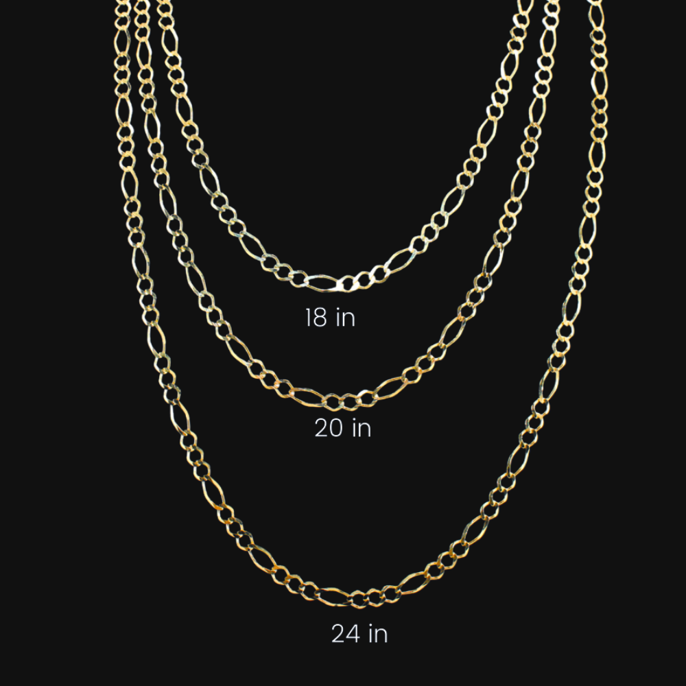 Real 10K Gold 4mm Figaro Chain