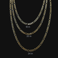 Real 10K Gold 4mm Figaro Chain