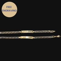 Pulsera de bebé con ID cubana de oro real de 10K