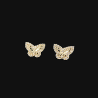 Pendientes de mariposa con pepita de oro de 10K real