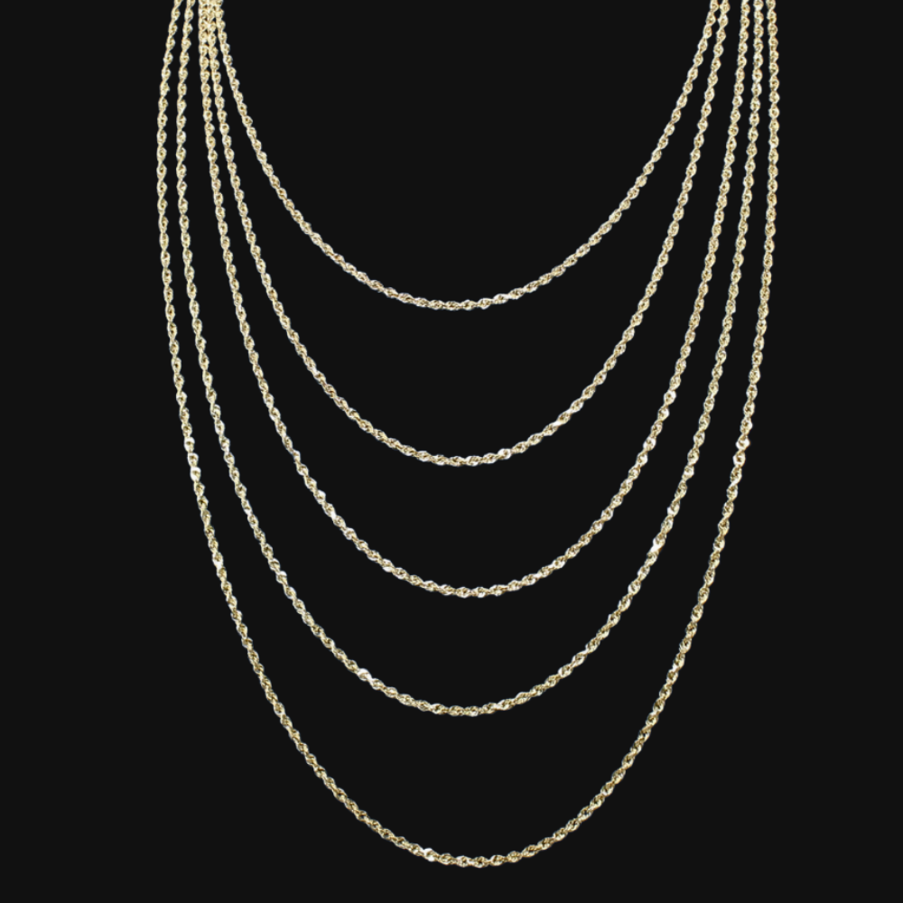 10K Solid 2.0mm Rope Chains