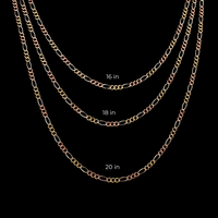Real 14K Tri-Color Gold Figaro Chains