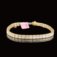 Pulsera de Baguette de Diamantes de Oro de 10K auténtico 3.6 CTW