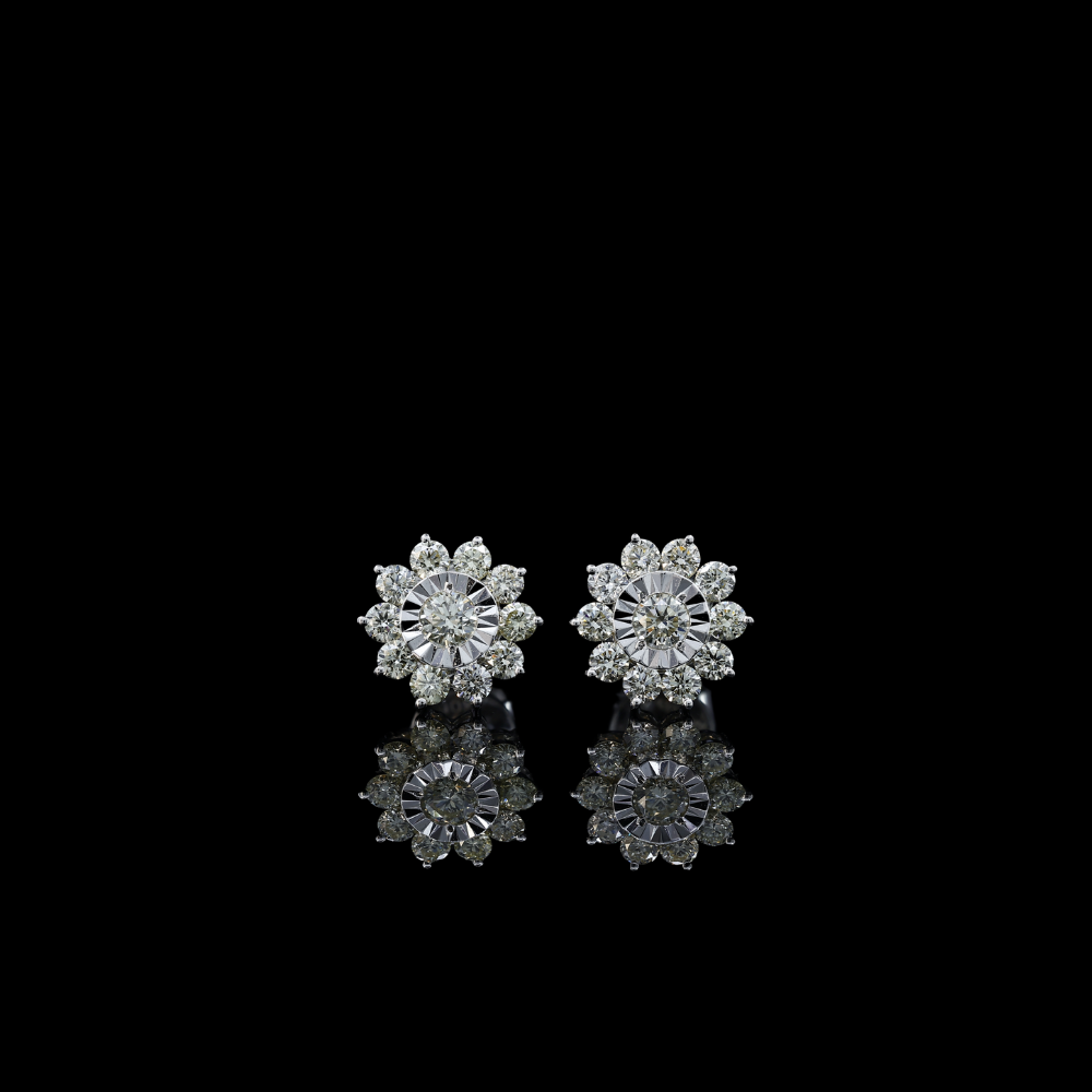 Real 10K Gold Diamond Studs 0.83 CTW