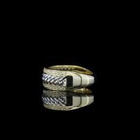 Anillo de Oro Amarillo de 10K auténtico con Diamantes