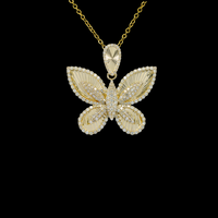 10k Diamond Butterfly Pendant 1.4 ctw (Copy) - on black background - ICEbyAK