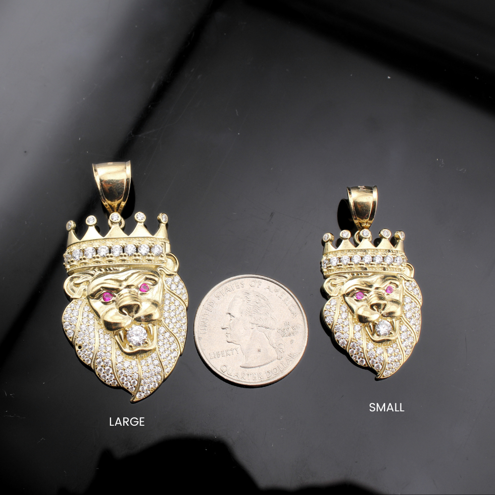 Real 10K Gold Lion Pendant