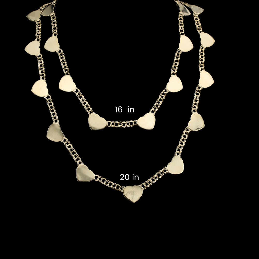 women's 10K Chino Heart Necklace - on black background - ICEbyAK