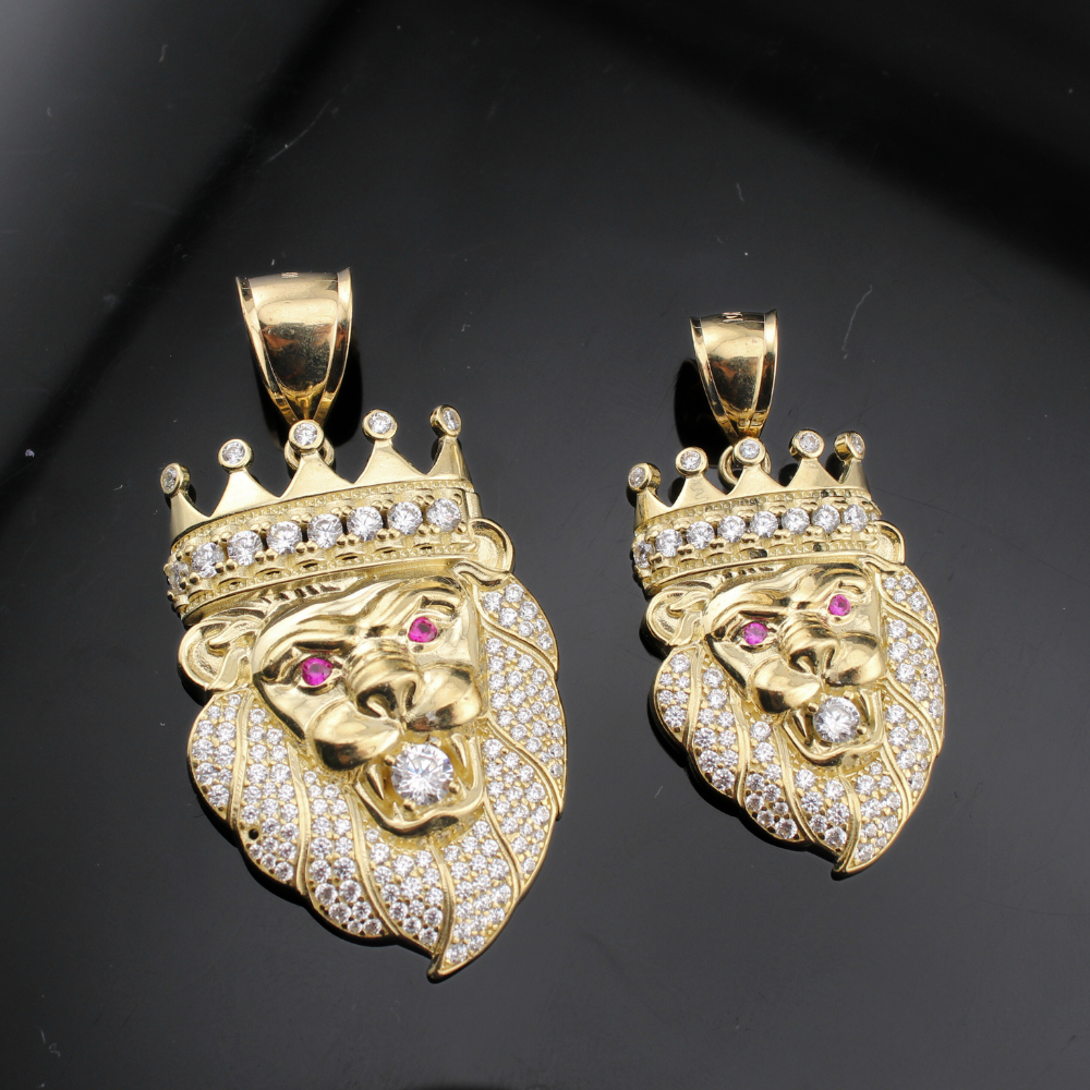 Real 10K Gold Lion Pendant