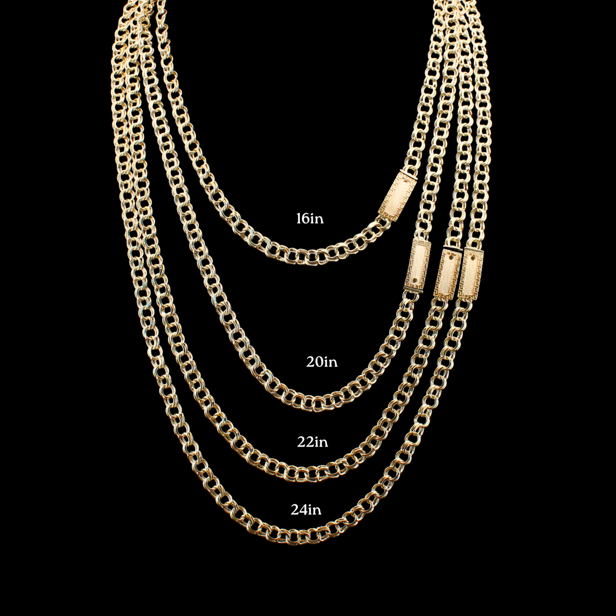 Real 10K Gold 6mm Chino Chains