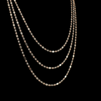 Cadenas Valentino de oro tricolor auténtico de 14K y 2,5 mm