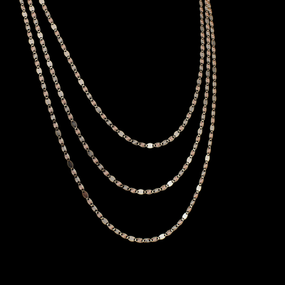 14K Real Gold Tri Color Valentino Chains