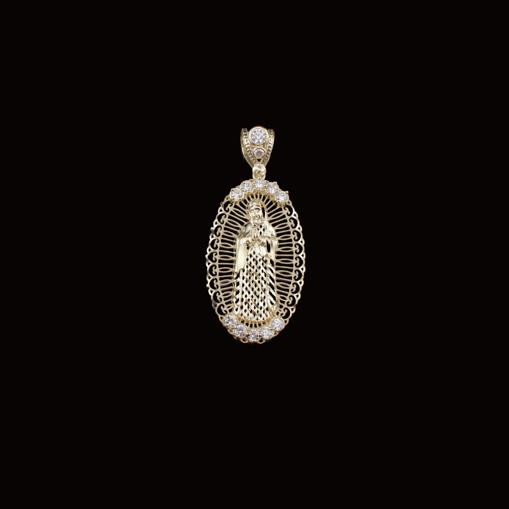 Colgantes de la Virgen María de Oro de 10K auténtico