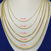 Cadena de eslabones Franco Box de oro de 10K auténtico
