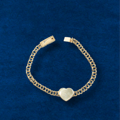 10K Heart Chino Bracelet