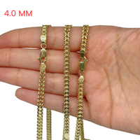 Cadena de eslabones Franco Box de oro de 10K auténtico