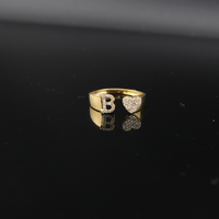 Real 10K Gold Diamond Initial Rings (Multiple Letters) - Adjustable