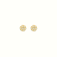 Pendientes de oro de 10K auténtico con diamantes redondos