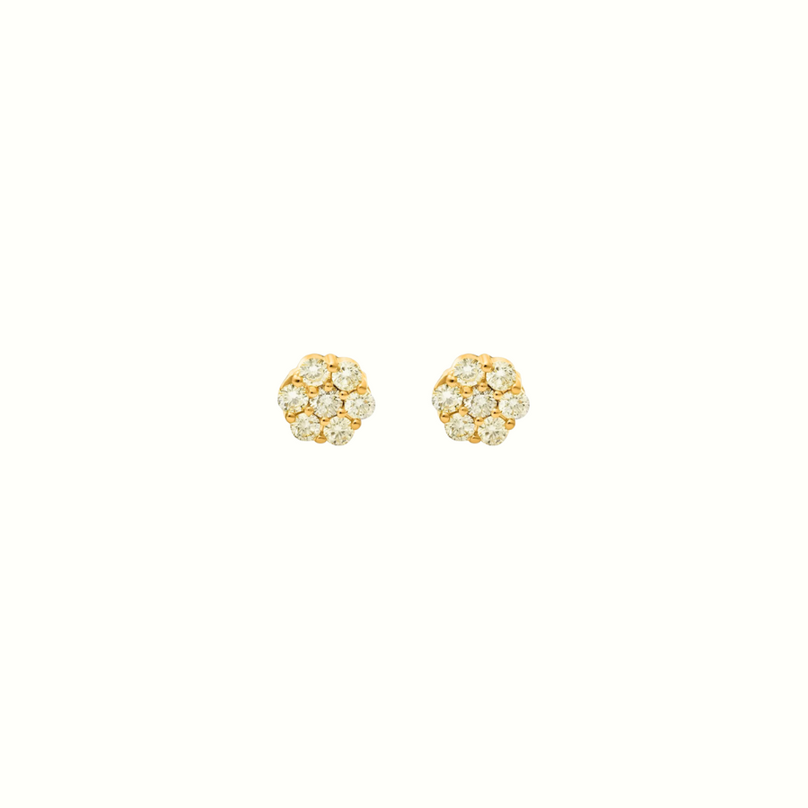 10K Diamond Flower Studs