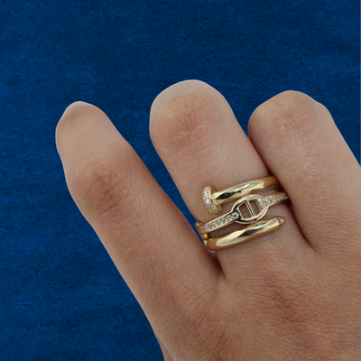 14K Women Nail Ring