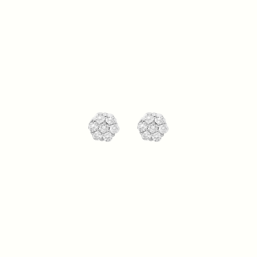 10K Diamond Flower Studs