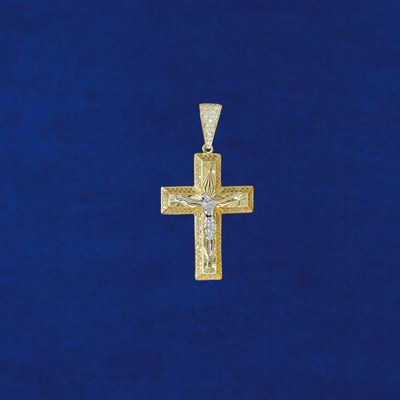 10K Jesus Crucifix Cross Pendent
