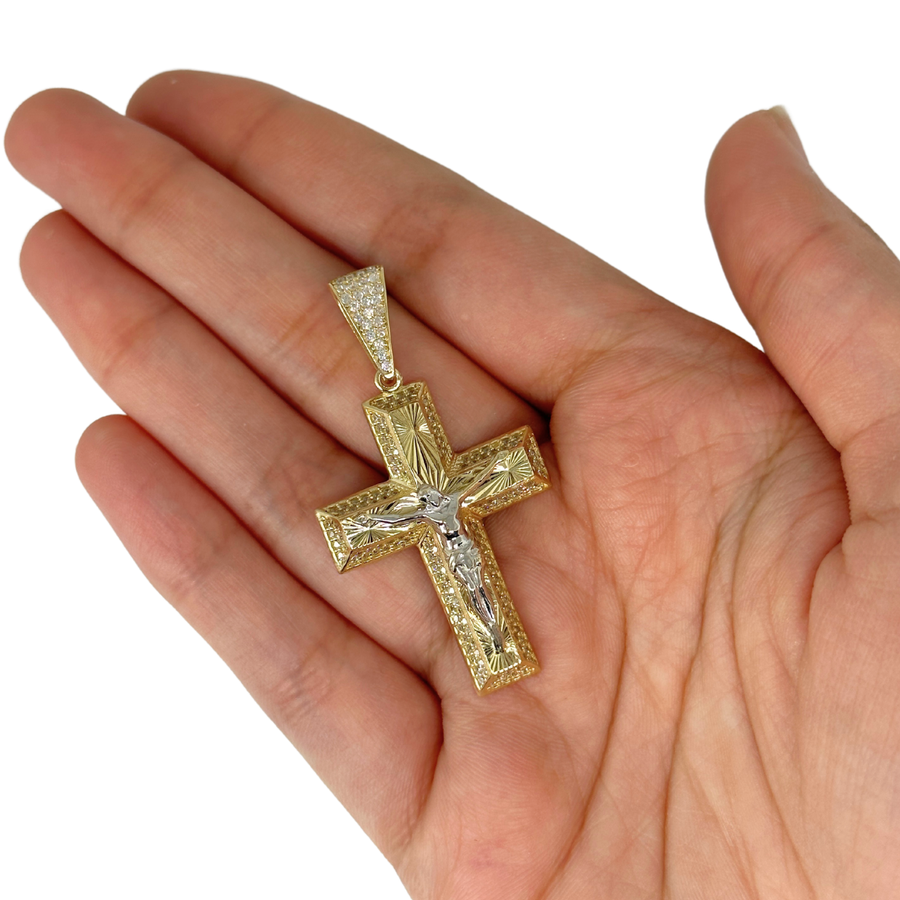 10K Jesus Crucifix Cross Pendent