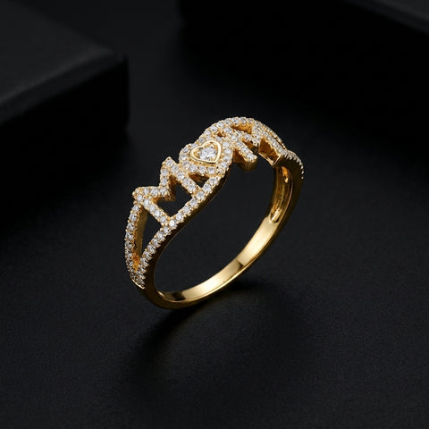10K Gold Diamond Mom Ring 0.42 CTW