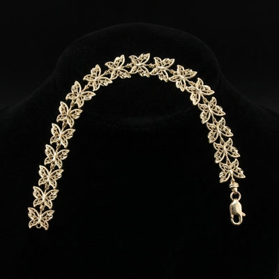 10K Gold Nugget Bracelet Butterfly