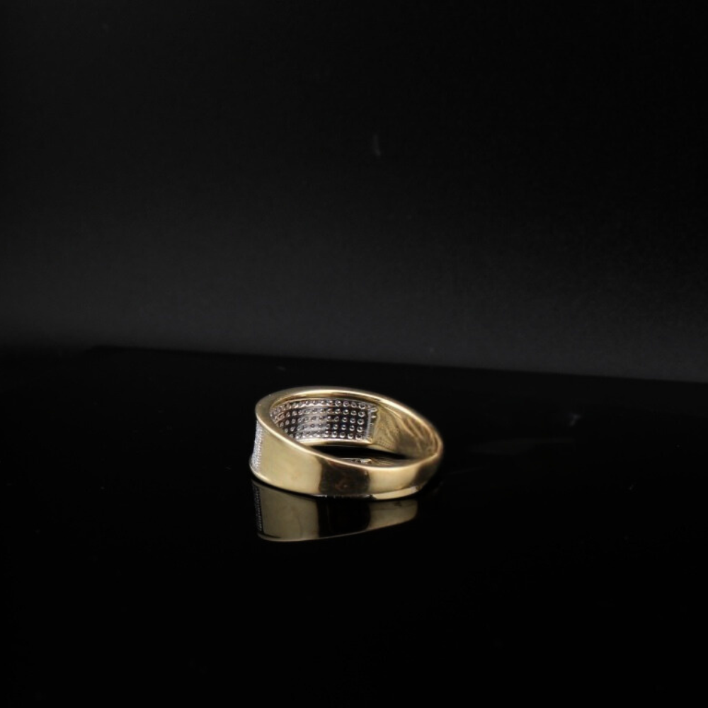 Anillo de hombre de oro de 10K y diamantes auténticos
