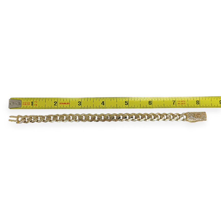 Real 10K Gold Royal Monoco Chain Bracelet