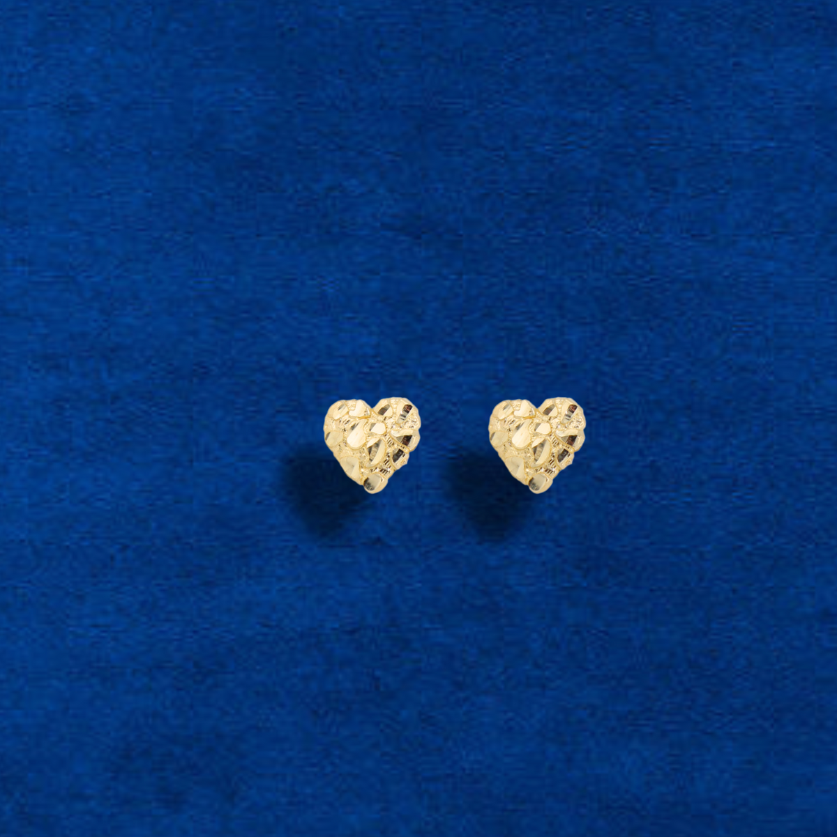 Aretes Corazón de Pepita de Oro de 10K Real