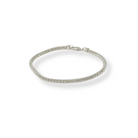 Pulsera de oro blanco de 10K auténtico con corte de diamante