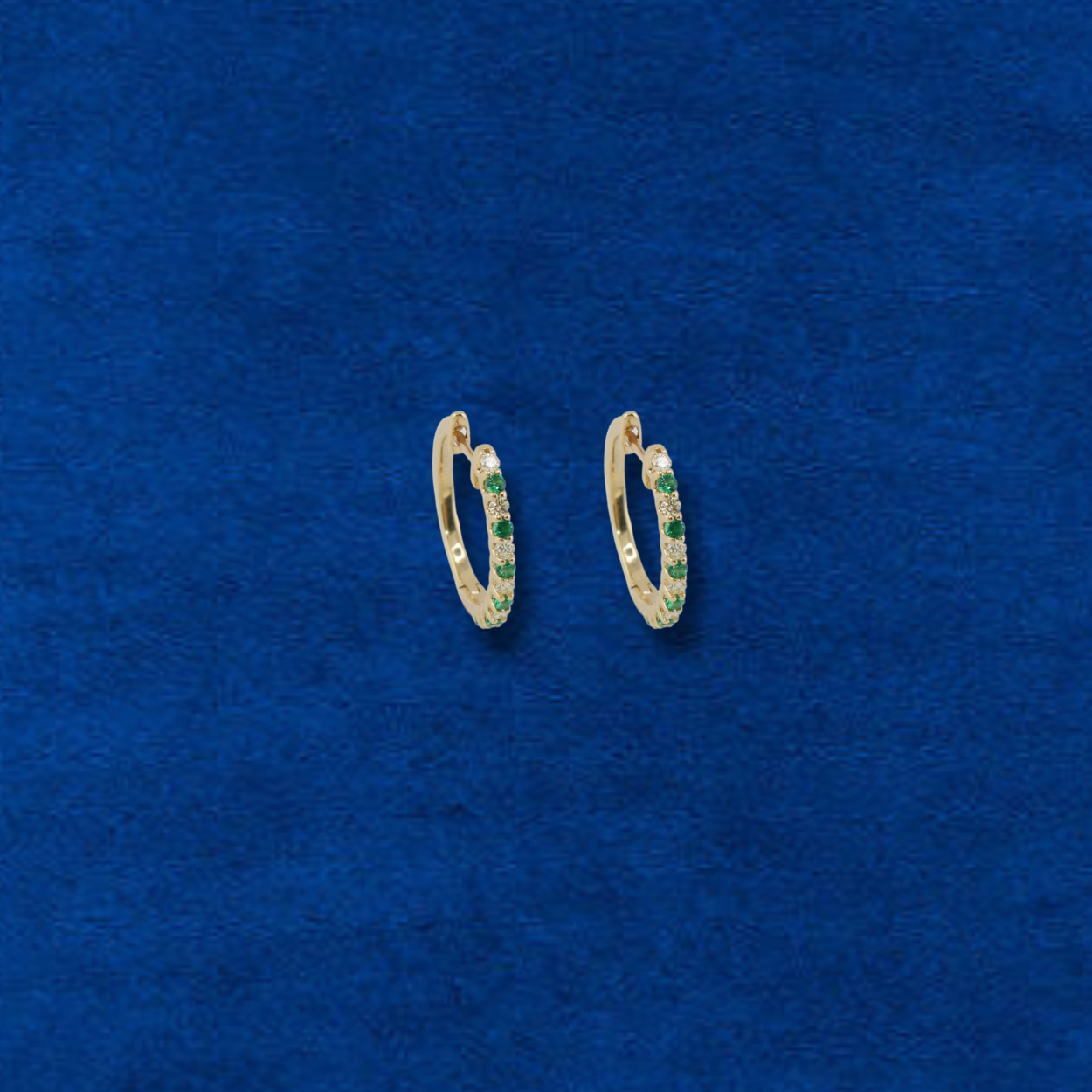 10K Diamond Green Hoops